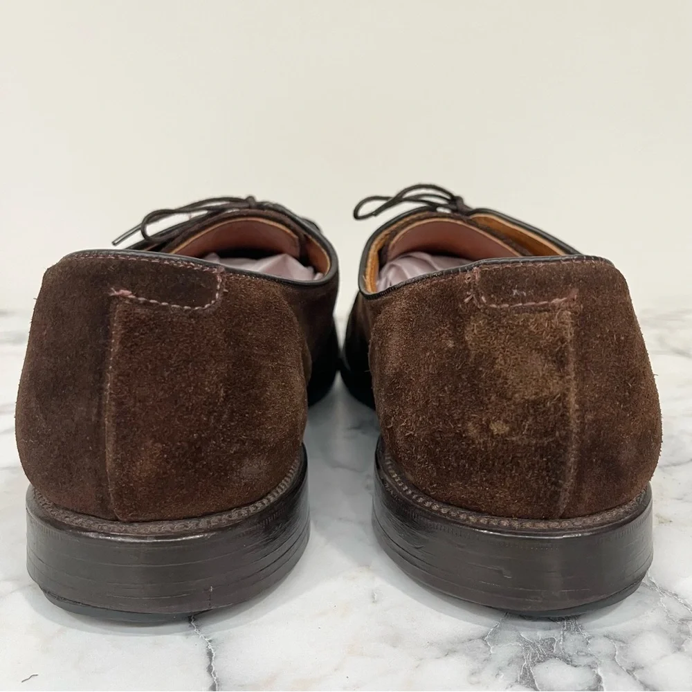 Allen Edmonds Delray chocolate brown suede dress shoes oxford’s men’s size 11.5